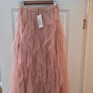 Women's Blush Pink Layered Tulle Skirt Size Medium NWT